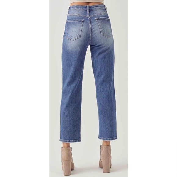 NEW Risen Los Angeles High-Rise Crossover Tapered Denim Jeans RDP5060 Size 15/32 - Picture 4 of 16